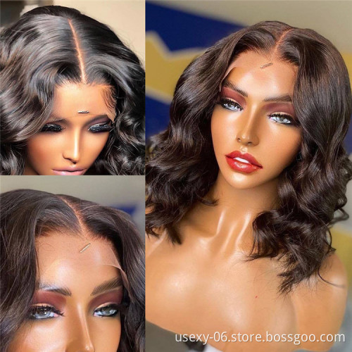 Cheap human hair lace wig vendor body wave frontal lace istanbul wig women transparent human hair short lace front wigs